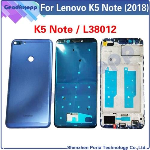 For Lenovo K5 Note (2018) Front Frame Battery Back Cover Rear Case Cover Middle Frame Rear Lid For Lenovo K5Note L38012