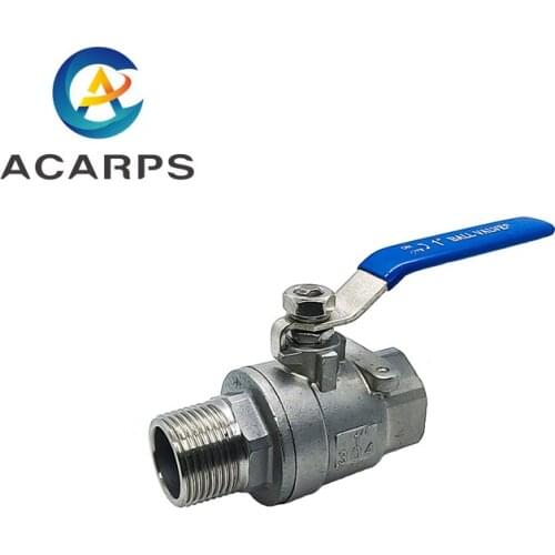 1/2" 3/4" 1" 1-1/4" 1-1/2" 2" Two Piece Inside External Wire Ball Valve 304 stainless steel Two Piece Ball Valve