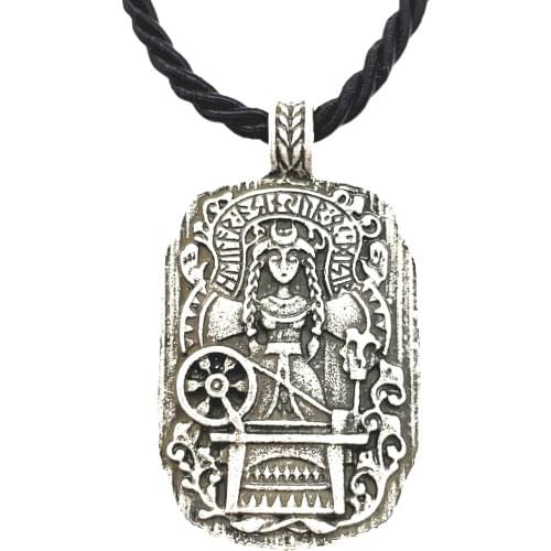 Frigga Goddess Of Fate Runic Runes Amulet Witch Compass Pendant Viking Necklace Wicca Witchcraft Womens Jewelry Accessories