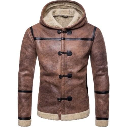 Europe/US Size Men Leather Jackets Coats Newest Trend Leather Suede Jacket Men Hooded Motorcycle Biker Jacket Casaco Masculino