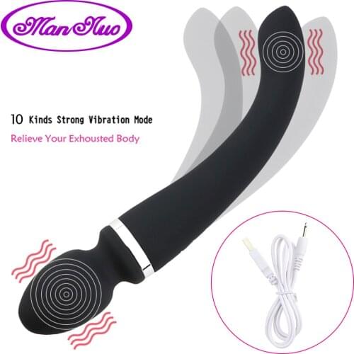 Man nuo Dual Head Vibrator Sex Toys for Women AV Wand Clitoris Stimulation G-Spot Vibrator Powerful Sex Product Vagina Massager