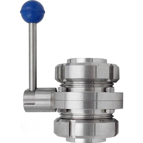 Butterfly Valve Set with S-type Male Thread Stainless Steel SS304 Sanitary Butterfly Valve Set Manual Butterfly Valve