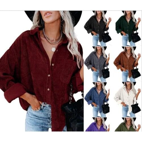 2021 European and American New Womens Pit Shirt Casual Solid Color Coat Jacket