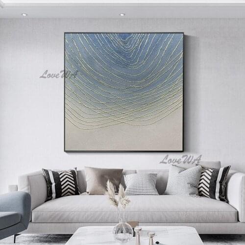 New Arrival Simple Abstract 100% Handpainted Painting Full Golden Texture Modern Oil Painting On Canvas Home Decoration Unframe