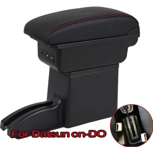 For Datsun on-DO Armrest Box Mi-DO Armrest Universal Car Center Console Modification Accessories Double Raised with USB