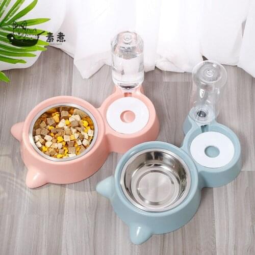 Dog Cat Food Water Bowl Feeder Container Dispenser Pet Drinking Bowl Dogs Feeder Dish Silicone Bowls Cats Supplies High Quality