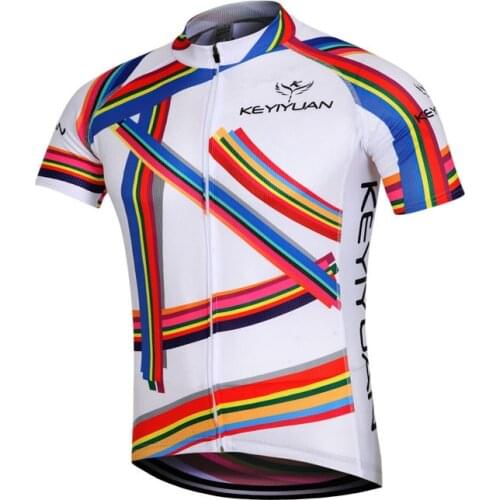 KEYIYUAN Team Cycling Jerseys Men Short Sleeve Cycling Jersey Bike Cycling Team T Clothing