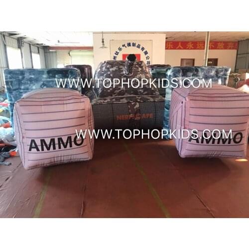 Amazing CS Inflatable Crate,Barrels ,Tank and U shap barriers Paintball Bunkers Combo Inflatable Paintball Obstacles for sale