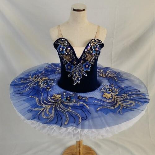 Royal Blue Professional Ballet Tutu Skirt Women Pink Classical Competiton Kids Child Girls Pancake Tutu Costume Ballerina Dress