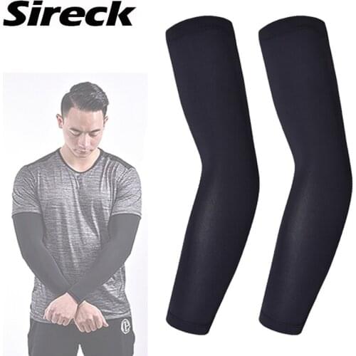 Sireck Ice Fabric Arm Covers Breathable UV Protection Running Arm Sleeves Fitness Sport Cycling Fishing Outdoor Arm Warmers