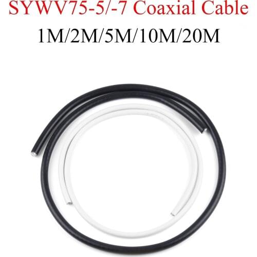 1M-20M 1M 2M 5M 10M 20M SYWV75-5 SYWV75-7 RF Coaxial Cable 75Ohm Copper Wire TV Electrical Wire 3.28FT-65.6FT Antenna Line