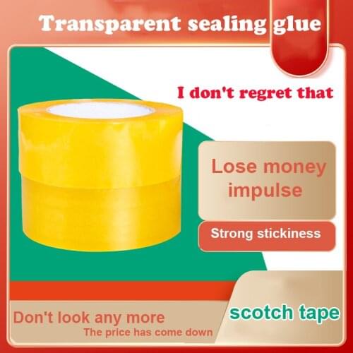 1 Roll / 100 M Transparent Tape Wrapping Box Packaging Transport Carton Sealing Tape Waterproof Transparent Tape Office Supplies
