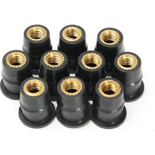 10pcs 5mm Metric Rubber Well Nuts Windscreen Windshield Fairing Cowl Accessories Motorcycle Fit for all Metric M5 Bolts
