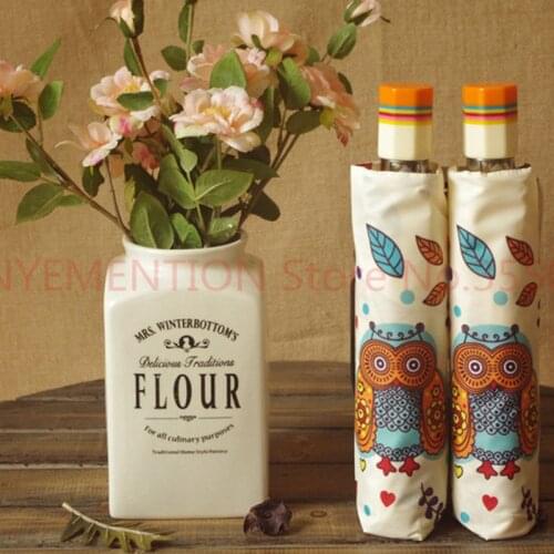 Fully Automatic Cartoon Women Umbrellas Rain Owl 3 Folding Outdoor Animal Windproof Umbrella Rain Gear Parasol 10pcs