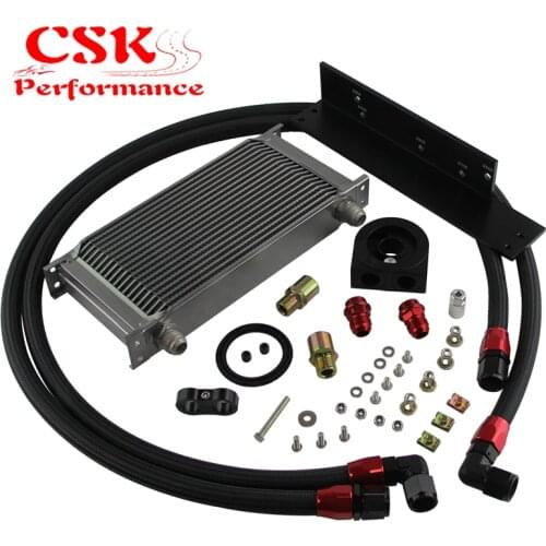 19 Row Bolt On Oil Cooler Kit Fits For Nissan Fairlady 03-08 350Z VQ35 / 2009-2017 370Z VQ37 Black / Silver