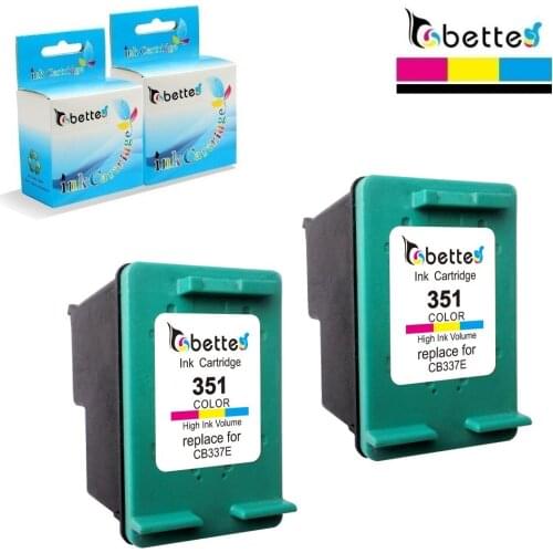 2X,Ink Cartridge Replacement for HP 351 Photosmart D5300 D5345 D5360 D5363 D5368 C4588 C4593 C4599 C5288 C5290 J6450 J6480 J6488