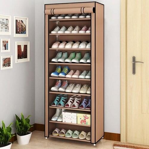 3-9Layers Shoes Organizer Shoe Rack for Hallway Stackable Shoe Cupboards Fabric Dustproof Cabinet For Shoes Storage Space Saving