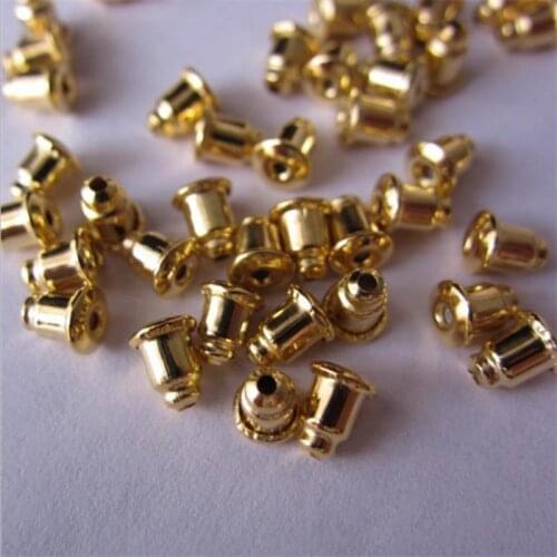 50pcs/lot Metal Bullet Hard Earring Backs Plugging Blocked Rubber Ear Back DIY Earrings Jewelry Making Accessories