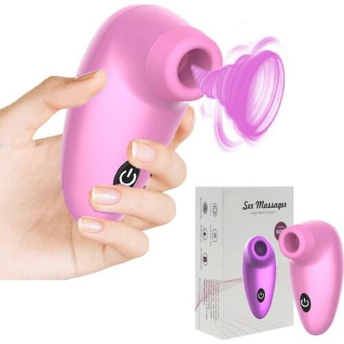 7 Mode Vibrating Clitoris Stimulator Tongue Vibrator Oral Sucking Tongue Licking Clit Vibrator Nipple Sucker for Women Sex Toys