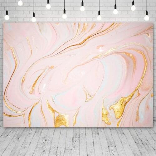 Avezano Pink Gradient Marble Backdrop Golden Texture Photography Background Poster Banner Photo Studio Photozone Photocall Decor