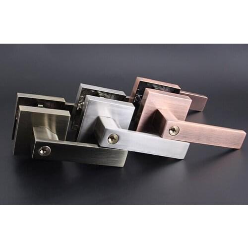 Free shipping single bolt lock room door handles interior lock with 3pcs brass keys 3 colors HM98