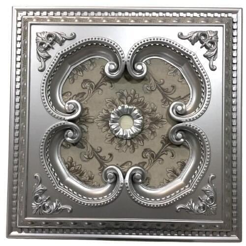 Decorative Square Design Vintage Looking Ceiling Medallion for Chandeliers Damask Pattern 60cm 23.62
