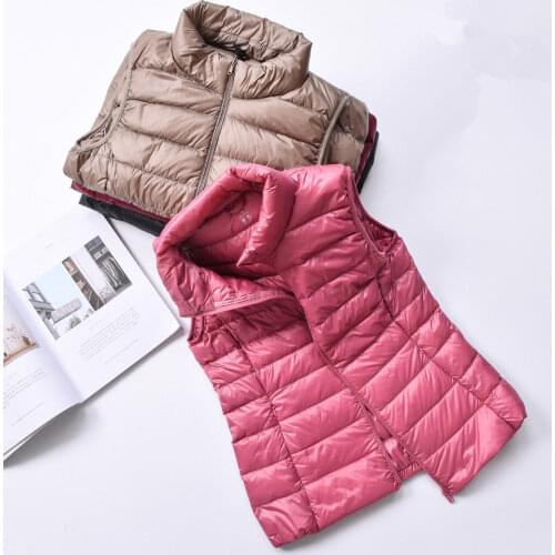 Womens Vest Ultra Light Down Vests Jacket Girl Gilet Plus With Carry Bag Lightweight Windproof Warm Sleeveless