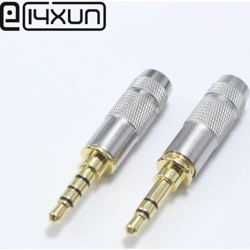 EClyxun 1Pcs New Copper Mini 3.5 mm 3/4 Pole with Clip Plug Audio Jack Earphone Adapter for DIY Stereo Headset Earphone