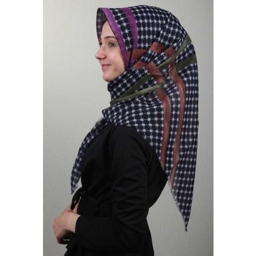 FOMARA SHİNE PATTERNED SILVERY LINEN SCARF-DESEN-03-RENK-02