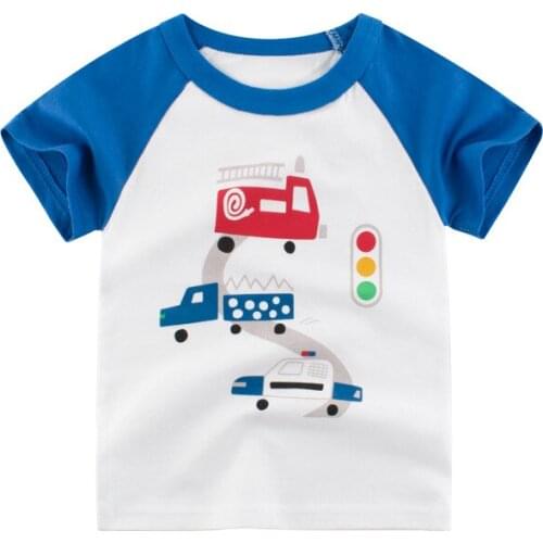 ZWY821 Baby Girls T-Shirts Summer Short Sleeve Baby Clothing Cotton Tee Tops Cartoon Animal Print Boy Clothes Kids T-Shirt