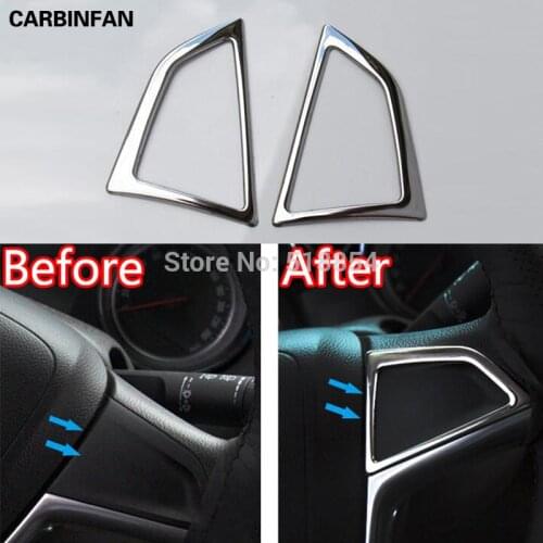 FIT FOR OPEL VAUXHALL MOKKA BUICK ENCORE CHROME STEERING WHEEL PANEL COVER BADGE INSERT TRIM ACCENT MOLDING BEZEL 2012-2016