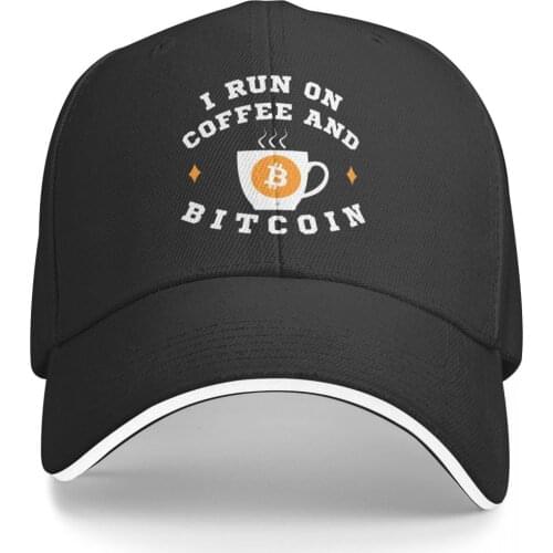 I Run On Coffee And Bitcoin Racerback Tank Promo Mens and Womens cap Print Anime Baseball hip hop Graphic Vintage caps