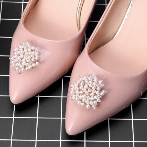 2pcs Shoe Decoration Pearl Clothes DIY High Heels Wedding Charms Rivet Fashion