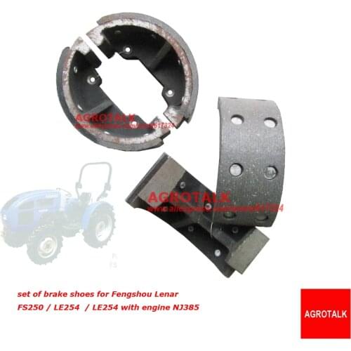 Set of brake shoes for Fengshou Lenar tractor like LE254 274 with engine NJ385, part number