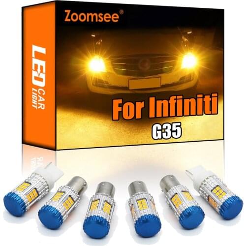 Zoomsee Canbus For Infiniti G35 2003-2008 No Hyper Flash Error Front Rear Auto LED Turn Signal Light Indicator Bulb PY21W W21W