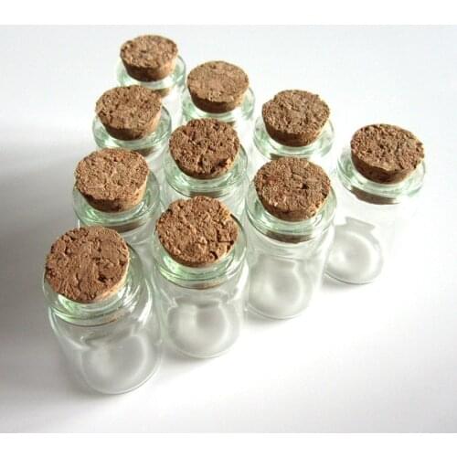10 Pcs 22x35mm 6ml Wish Bottles Tiny Small Empty Clear Cork Glass Bottles Vials For Wedding Holiday Decoration Christmas Gifts