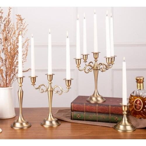 Nordic style Metal Candle Holder Silver/Gold Candlestick for Home dinner Decoration Candle Stand Wedding Candlestick Decoration