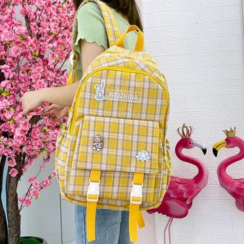 Cute Female Backpack for Women Nylon School Bag Print Bookbag Student Bagpack Teenage Girls Rucksack Preppy Style Backpacks Lady