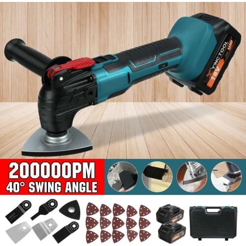 170W 18V Multifunction Cordless Oscillating Trimmer Multi-Tool Variable Speed Electric Saw Power Tool Machine With 1/2 Battery