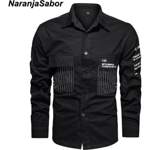 NaranjaSabor New Mens Cotton Shirts 2021 Spring Autumn Fashion Slim Fit Shirt Men Brand Casual Long Sleeve Shirt N739