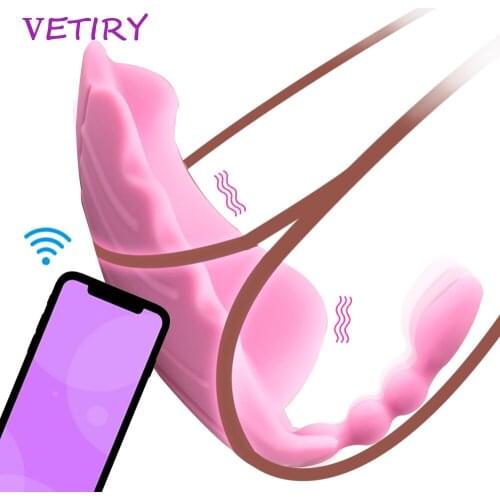 Invisible Wearable Vibrator Anal Clitoral Stimulator Sex Toys for Woman Couple Bluetooth/Remote Control Portable Panty Vibrator
