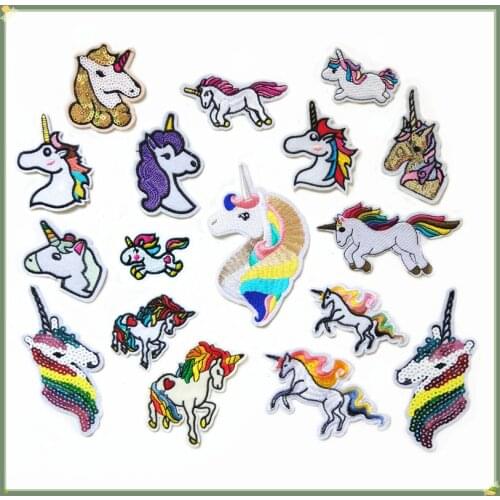 New Animal Patch Cloth Sticker Unicorn Embroidery Patch DIY Clothing Accessories Iron on Patches for Clothes Custom Wholesale