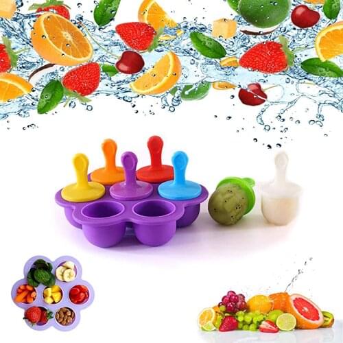 New Silicone Popsicle Molds Reusable Ice Pop Molds DIY Popsicle Molds Kids Ice Cream Tray Holder Lolly Pops Baby Supplement Box