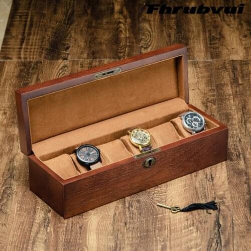 New Lattice Watch Storage Box Wooden Watch Box Watch Stand Household Jewelry Storage Box Watch Box