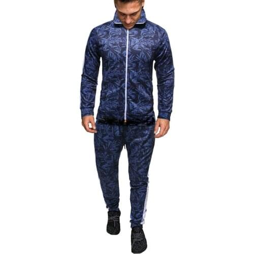 Autumn 3D Plaid Sports Gentlemen Set Zipper Tracksuits Man Sets Leisure Suits Two-piece Patchwork Small Trouser Sportswear 3X