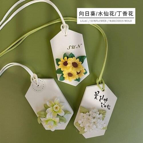 Sunflower Daffodils Lilac Silicone Mold Aroma Gypsum Mold DIY Handmade Flower Soap Mold Home Decoration