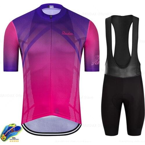 Raudax Mens Clothes Wear Better Rainbow Team RX Areo Cycling Jersey Short Sleeve Cycling Clothing Summer Road Bike Sets