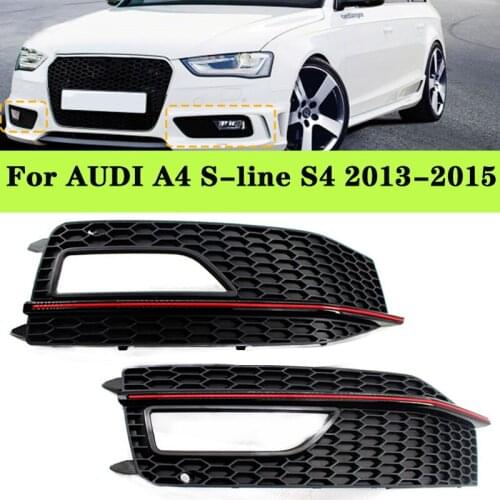 Grill Grid Fog Lamp Light Front Bumper Lower For AUDI A4 S-line S4 2013-2015
