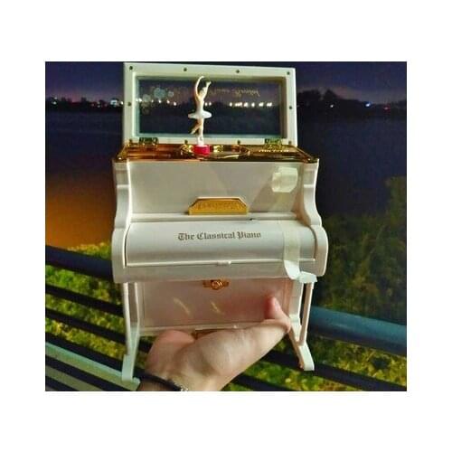 Romantic Upright piano rotation Ballerina Music Box Christmas Home Decoration Accessories Birthday Gift for Lovely Girl