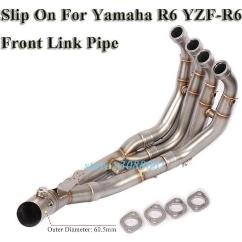 Slip On For Yamaha R6 YZF-R6 2006 - 2016 Motorcycle Exhaust Escape Modified Connection 60mm Front Link Pipe Without Muffler
